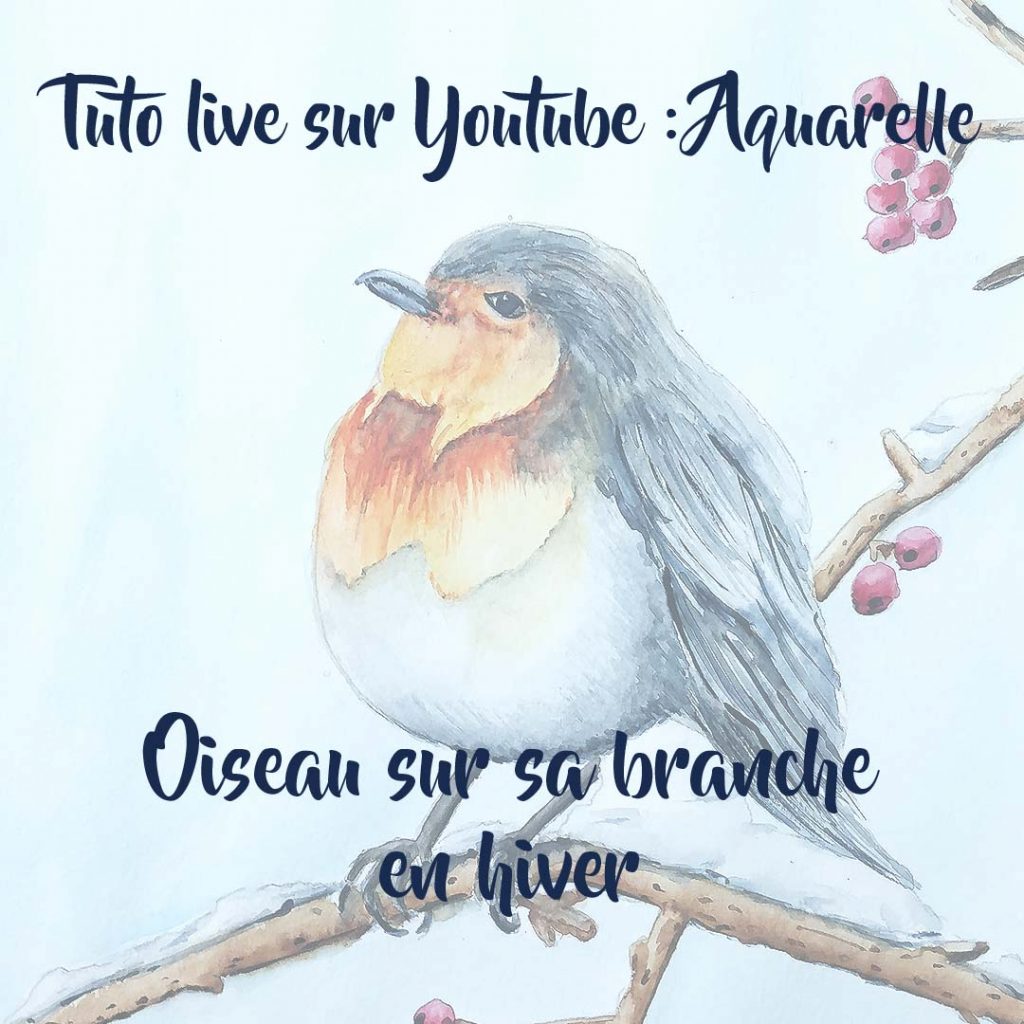 Live youtube - peinture oiseau à l'aquarelle